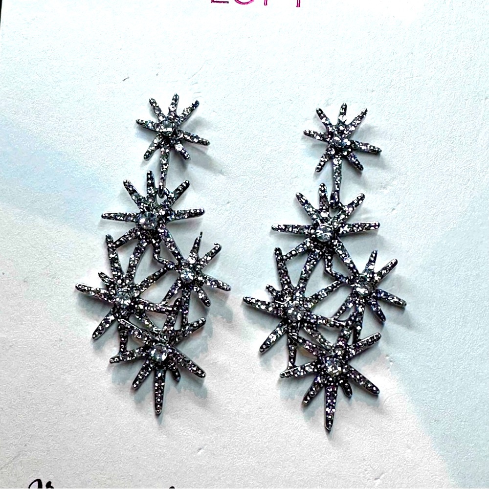 Loft- Rhinestone Star drop earrings, NWT